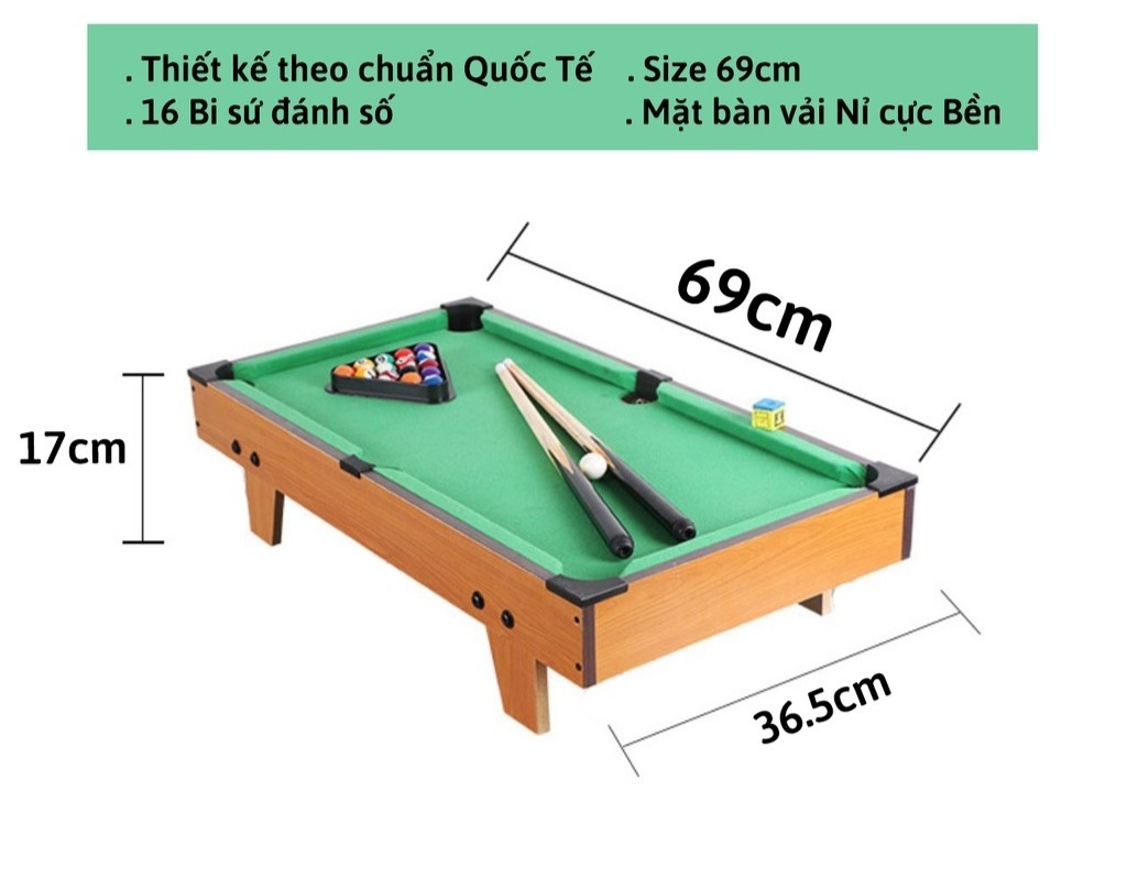 Bàn bi a, bàn bida, bàn bi da, bàn bida mini, bàn bida 6 lỗ, bàn bida mini bằng gỗ cao cấp cho người lớn và trẻ em loại to nhất, size đại