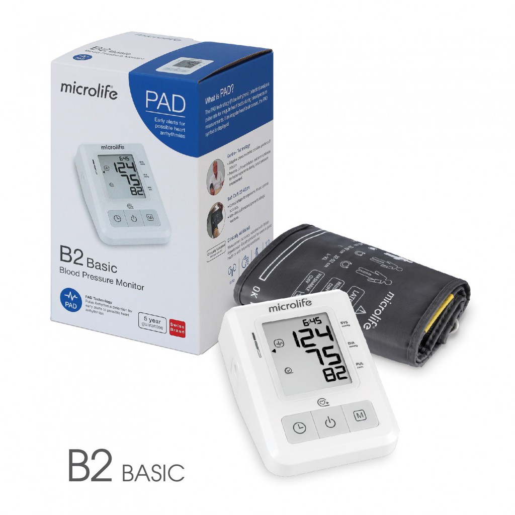 (Tặng Kèm Cục Sạc Điện)Máy Đo Huyết Áp Điện Tử Microlife B2 Basic