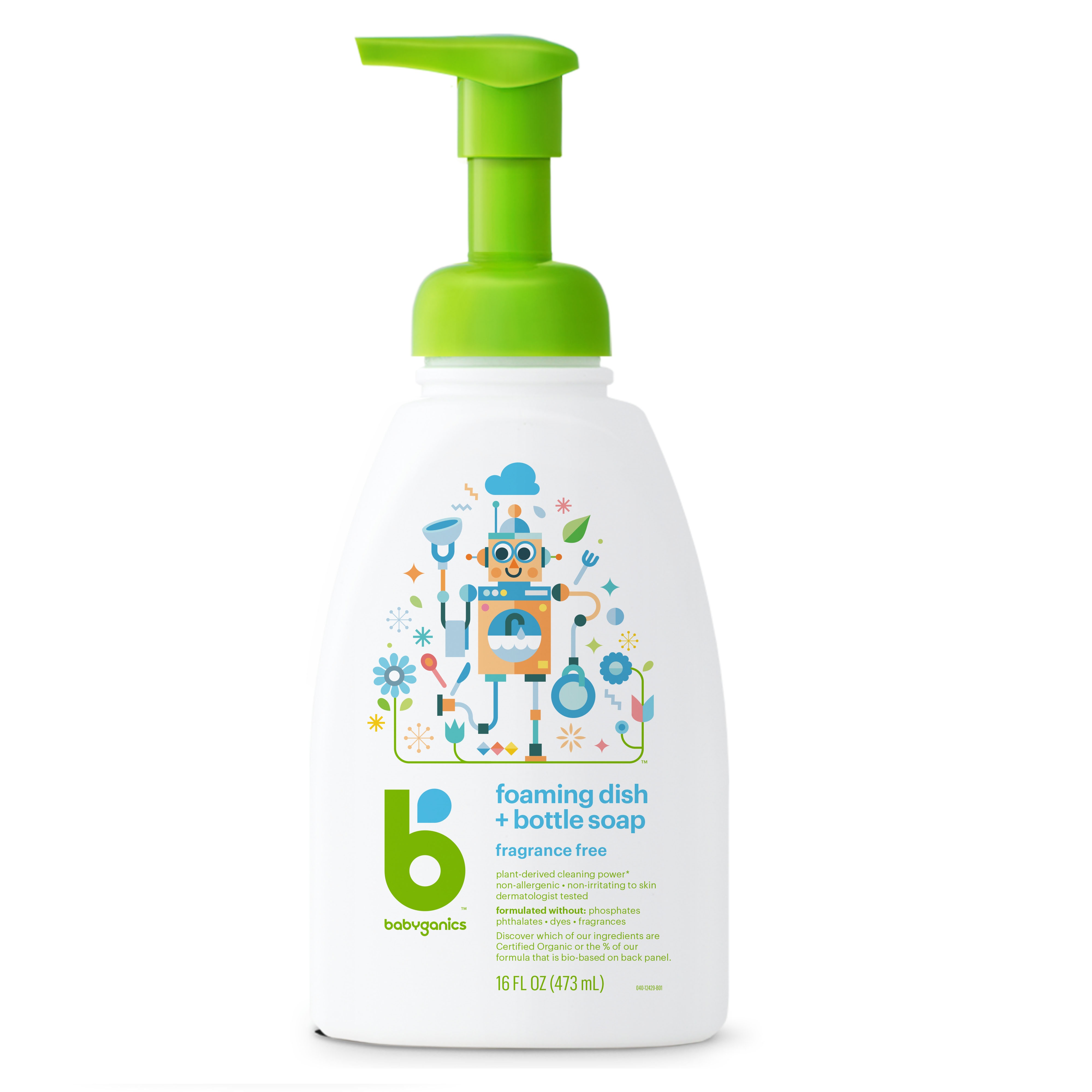 Nước rửa bình sữa Babyganics từ thực vật (chai vòi 473ml)
