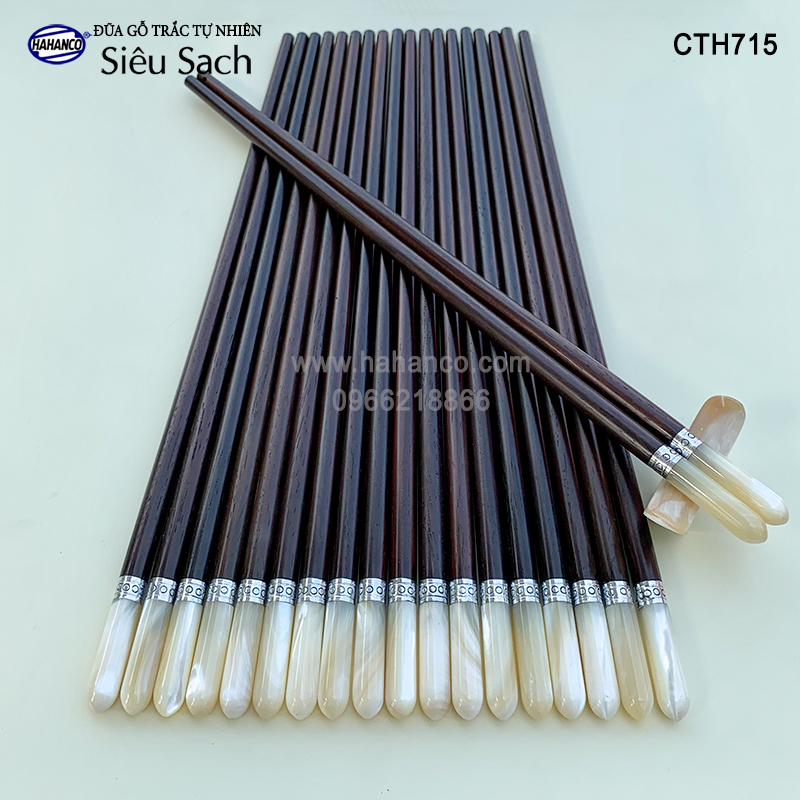 Đũa trắc đầu ốc búp viền Bạc Super VIP dành cho giới thượng lưu - CTH715