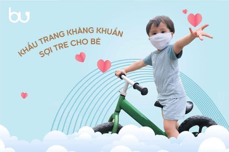Khẩu trang sợi tre kháng khuẩn Bu cho bé