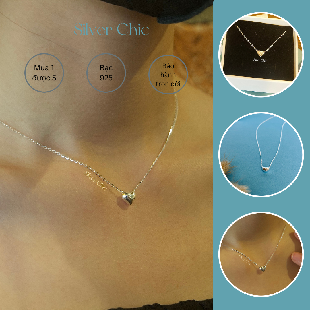 Dây chuyền bạc my heart is your silver chic dc01 bạc 925