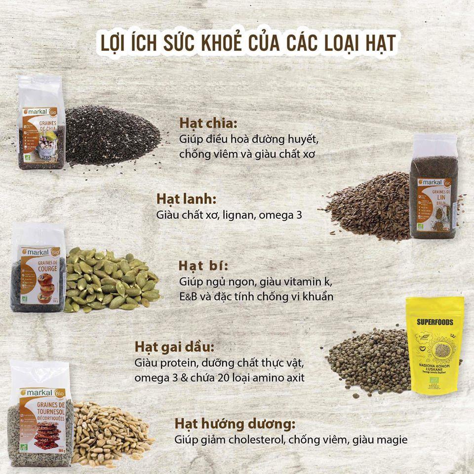 HẠT LANH NÂU HỮU CƠ MARKAL 500G