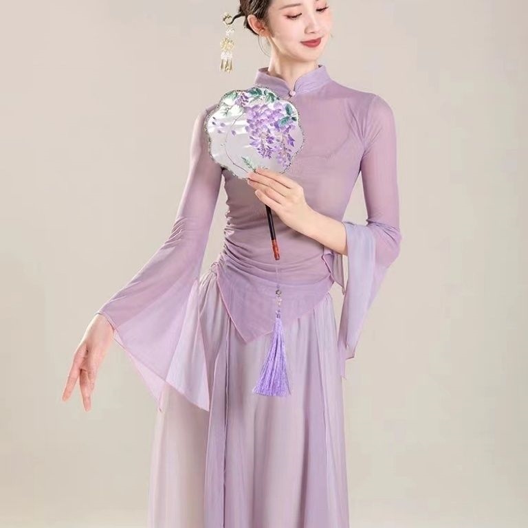 New style classical dance dance clothes new tops elegant gauze practice clothes Chinese dance national performance costumes