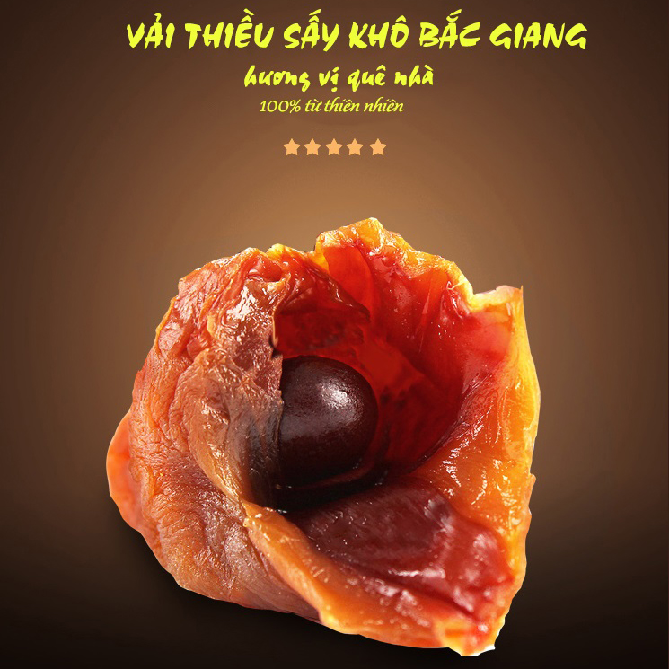 Vải Thiều Sấy Khô Bắc Giang Vinafruits 500g