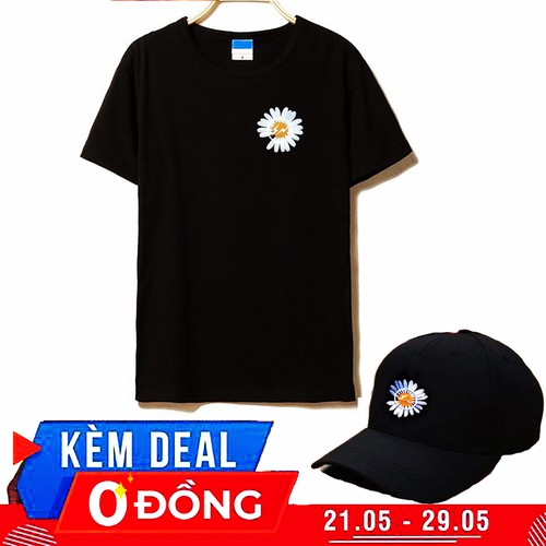 Áo thun in hình logo hoa cúc kèm quà cực đẹp nam nữ đều mặt được