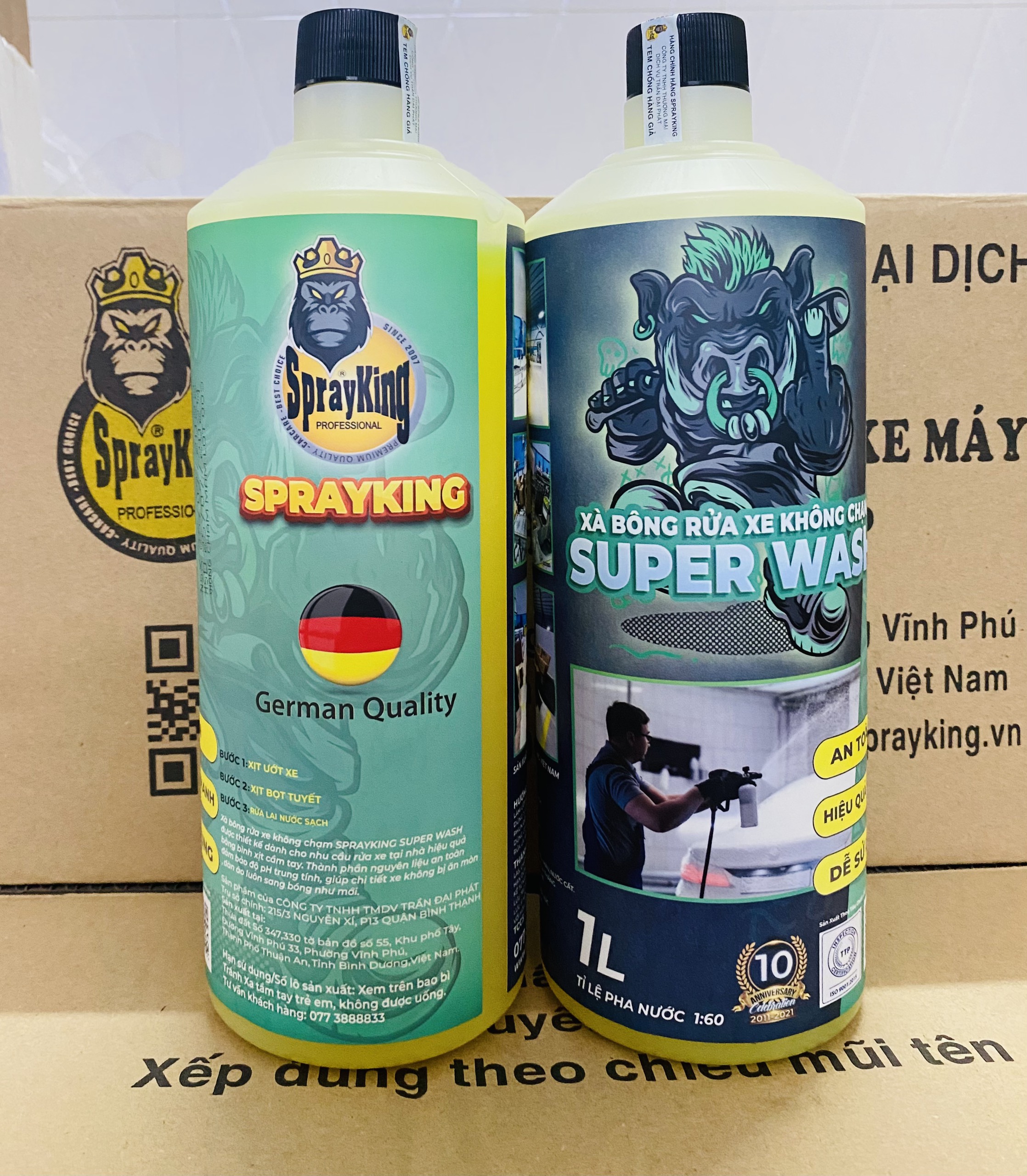 Nước rửa xe bọt tuyết không chạm sprayking super wash 1 lít, rửa xe siêu sạch, siêu sáng bóng, tạo bọt mịn nhiều bọt