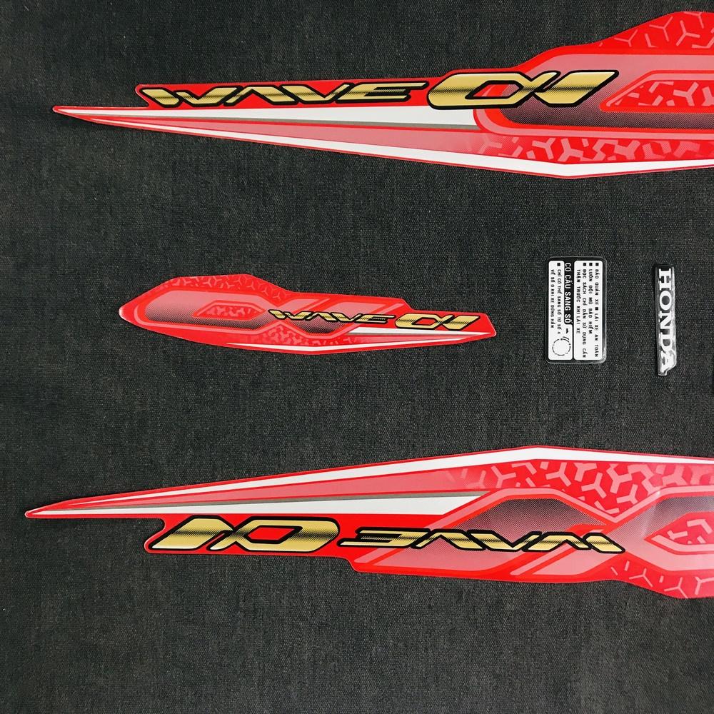 [DECAL] TEM DÁN XE WAVE ANPHA ĐỜI 2019 3 LỚP MẪU MÃ MỚI (MÀU ĐỎ)