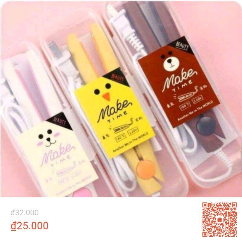 Máy là tóc  mini cute kèm hộp nhựa