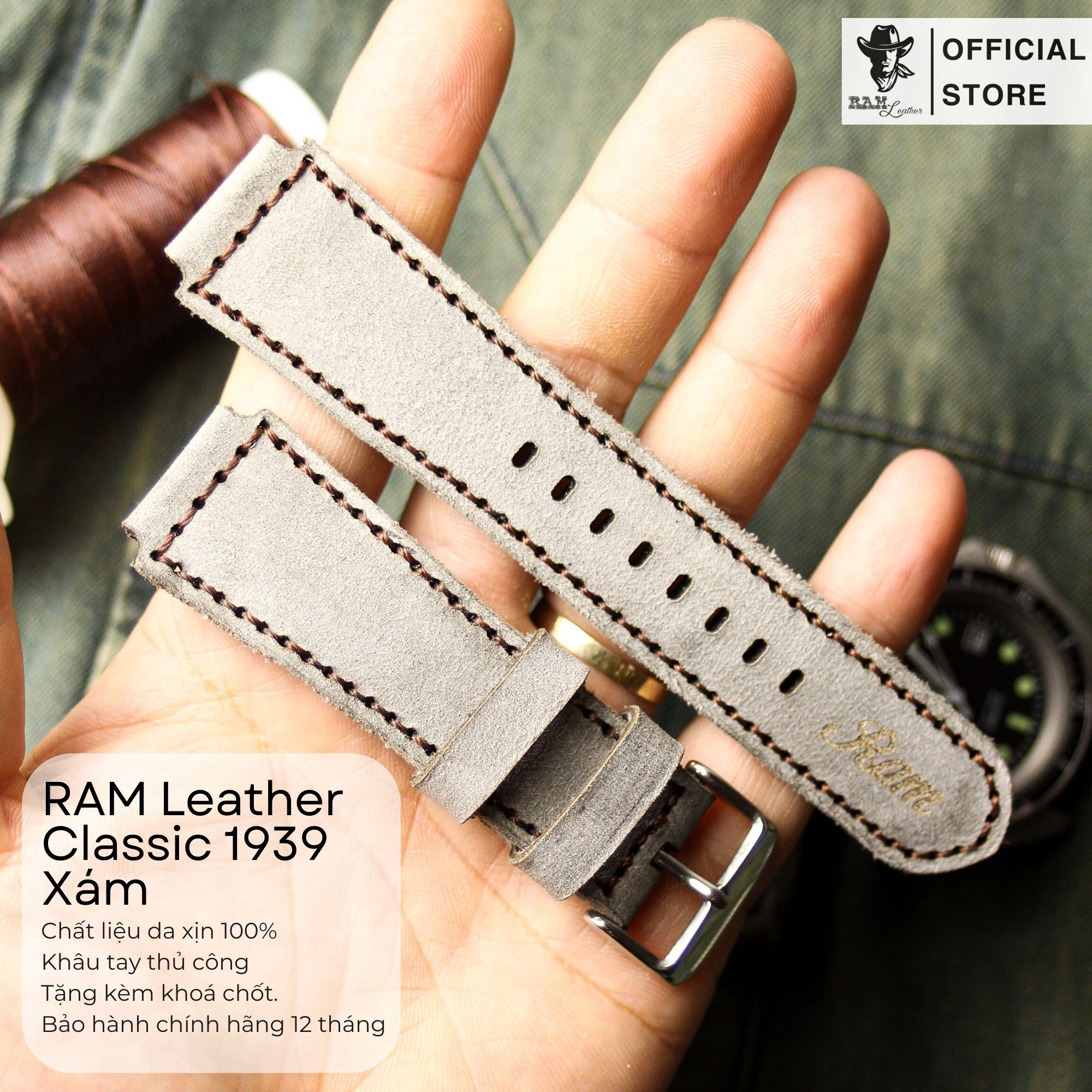 WATCH STRAPS DOUBLE COW LEATHER REAL