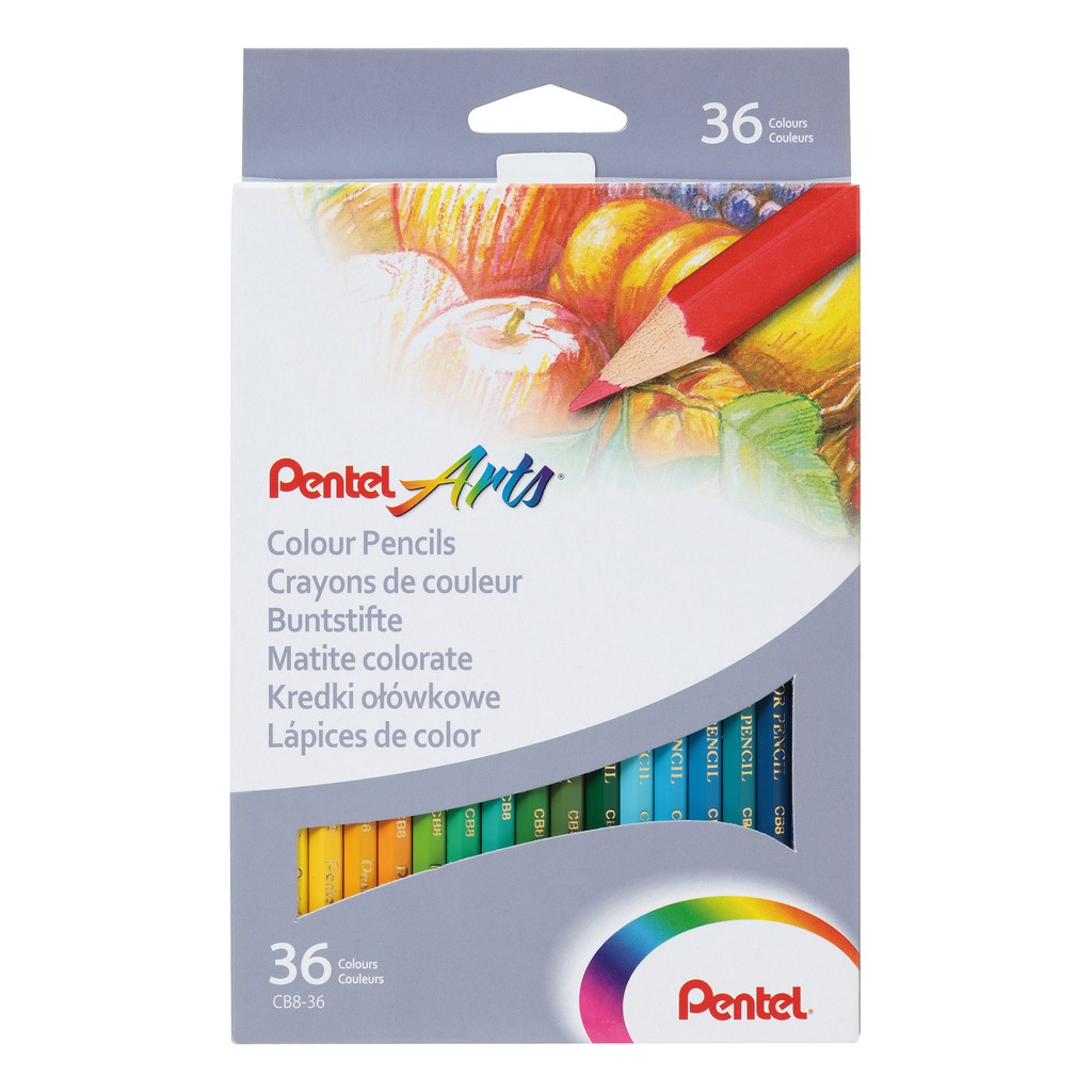 Bút chì màu nhật bản pentel arts cb8 với 12/24/36 màu, màu sắc đa dạng, phong phú