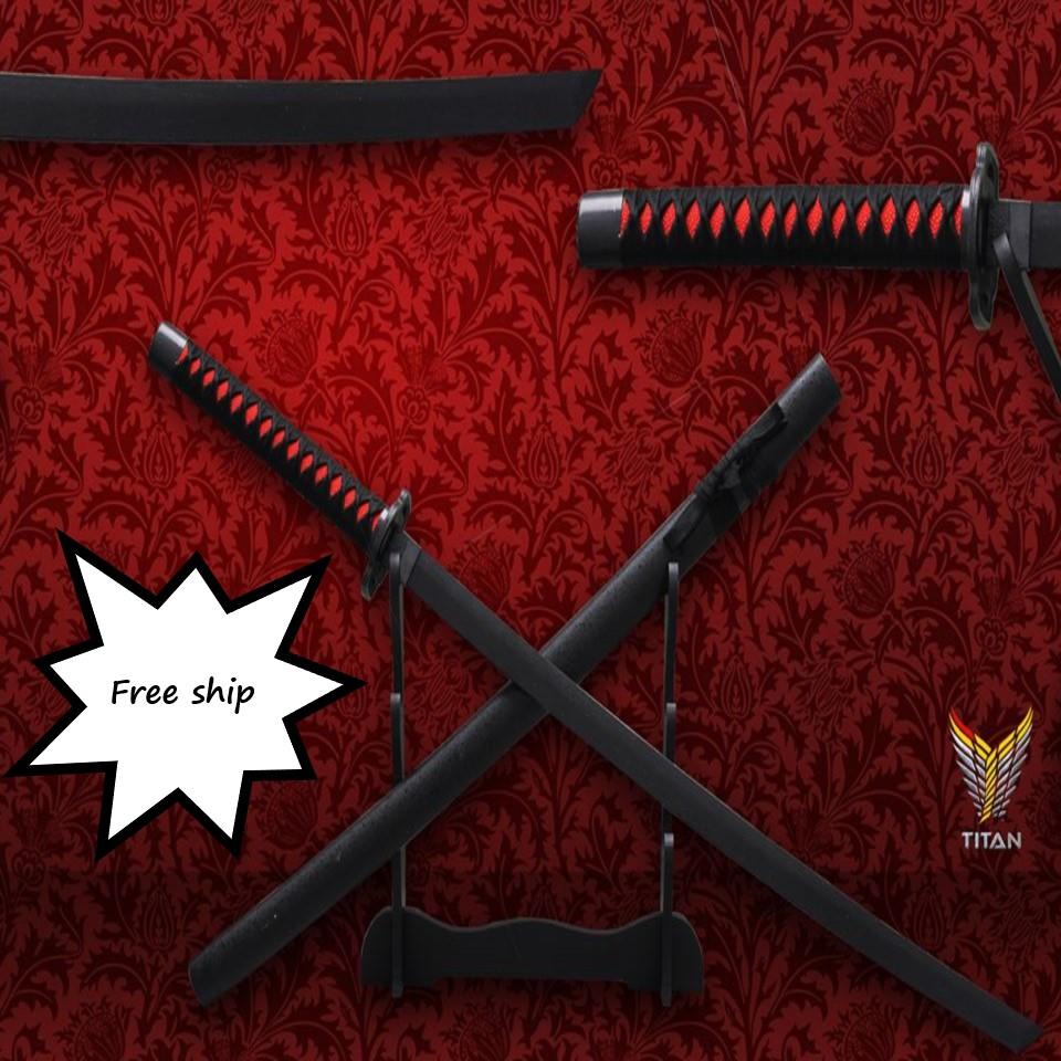 [MIỄN PHÍ VẬN CHUYỂN] Kiếm gỗ Katana đen đỏ