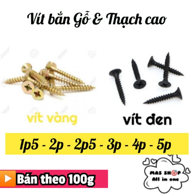 (Bán lẻ theo 100g) Vít bắn (bắt) gỗ, thạch cao