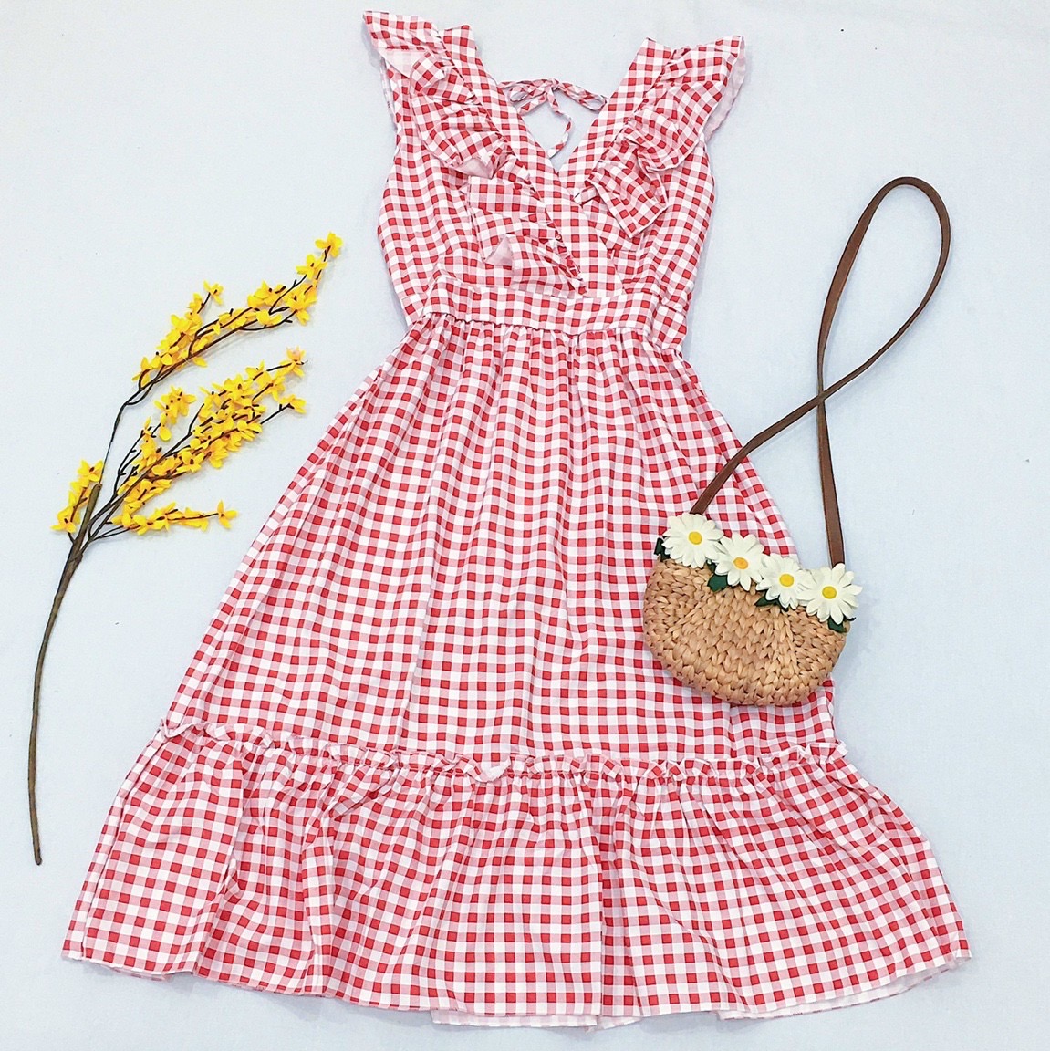 Maxi caro đỏ phối bèo