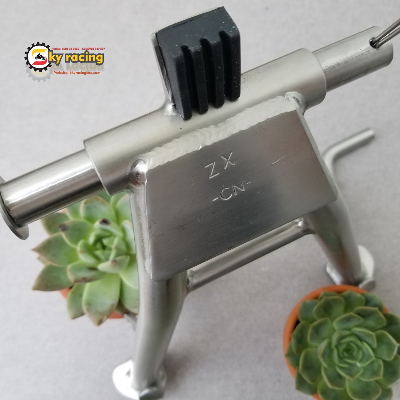 Chống đứng chuẩn inox 304 cnc gắn cho wave zx, wave nhỏ, wave110 2017, wave rs