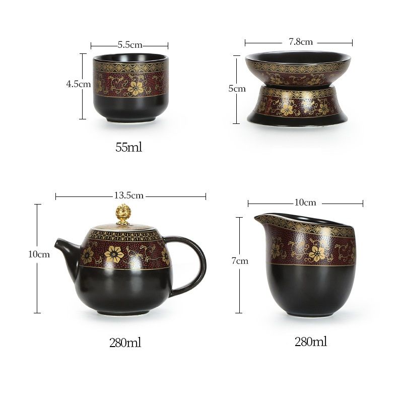 Bộ ấm chén sứ pha trà đạo (đầy đủ như hình)