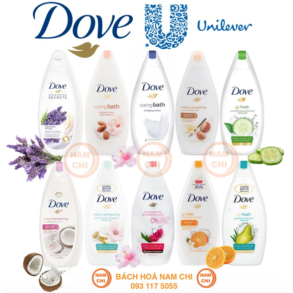 Sữa tắm dove đức 500ml nhiều mùi hương - hàng đức