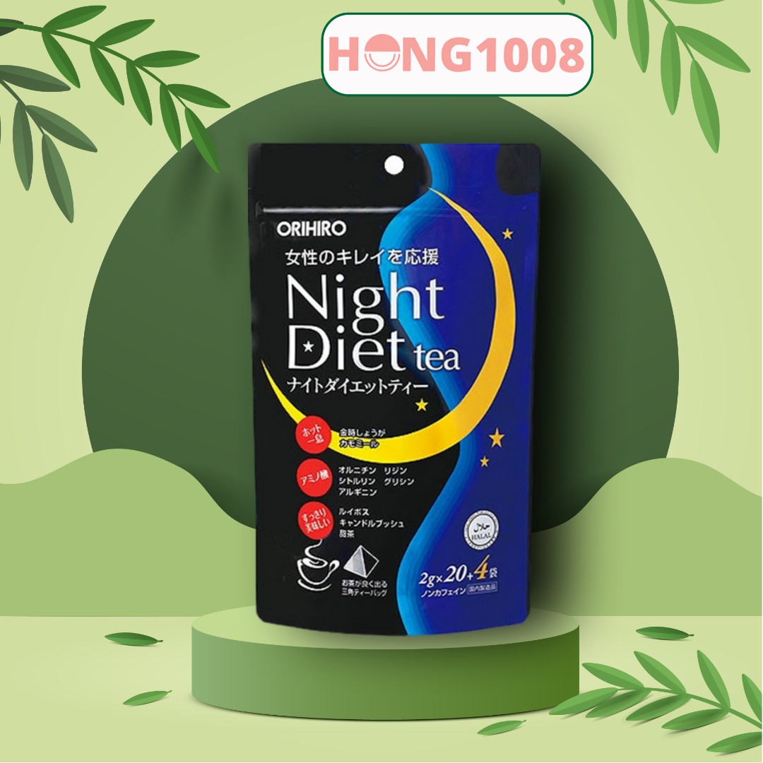 Trà Giảm Cân Orihiro Ban Đêm Night Diet Tea Nhật Bản túi 48g ( 24 gói nhỏ ) - Shop Hong1008