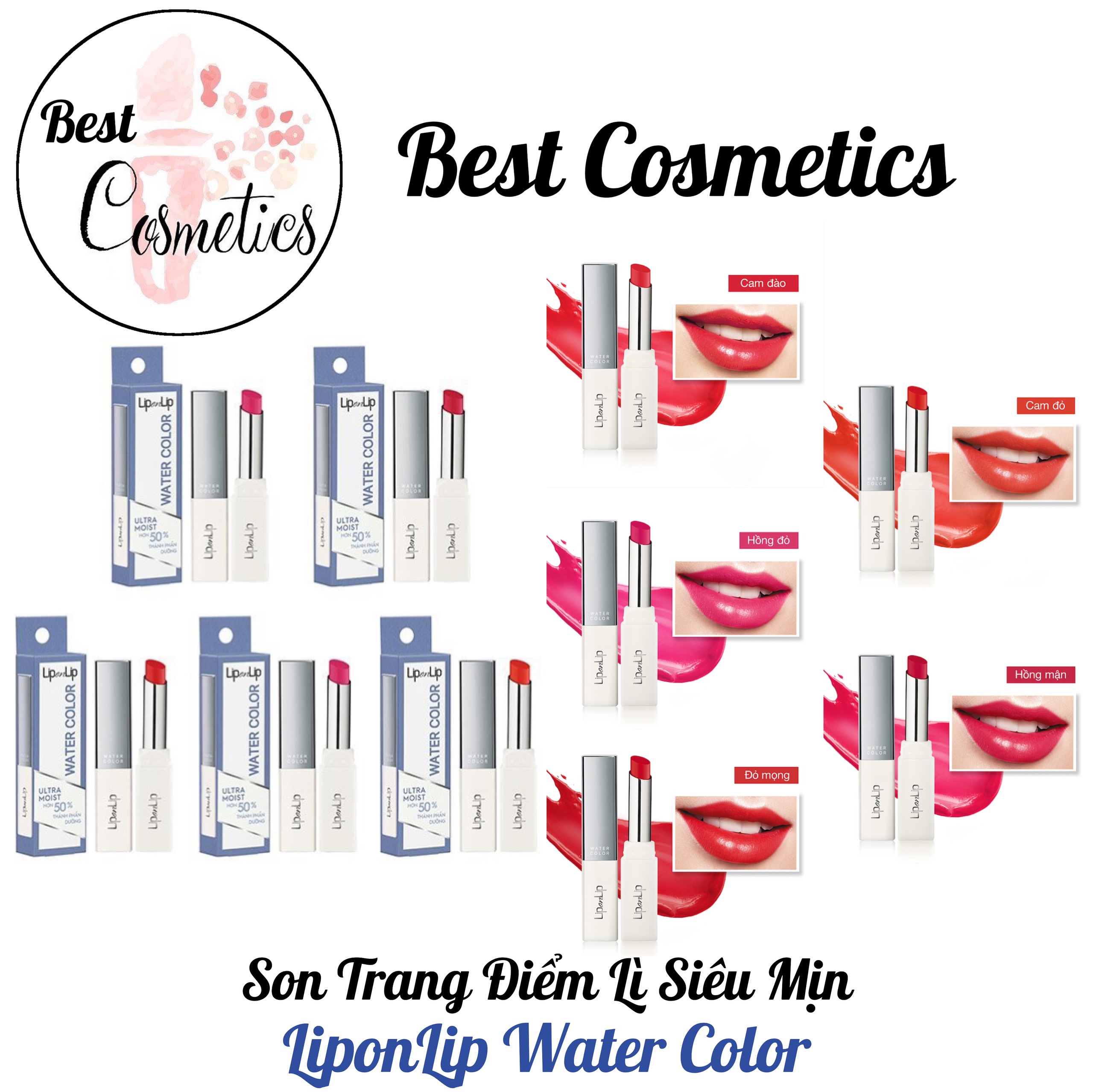 NEW Son Trang Điểm Lip on Lip Water Color 2.2g Trong Mỏng Nhẹ Tênh