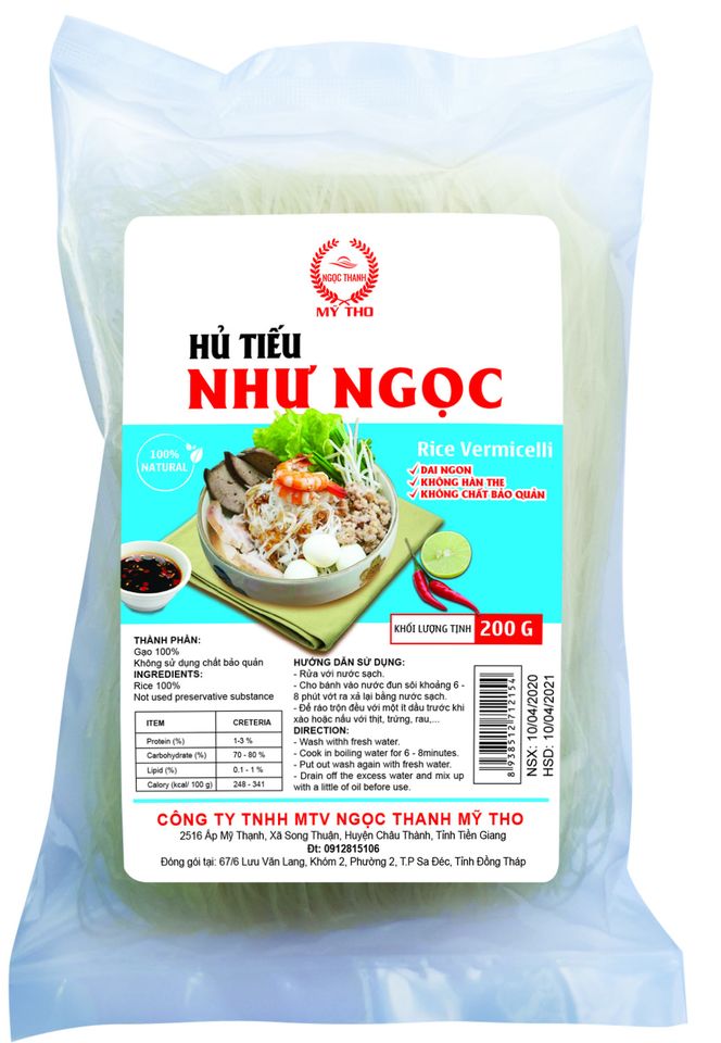 Hủ tiếu Như Ngọc 200g [ Rất dai ngon ] [Hủ tiếu Mỹ Tho]
