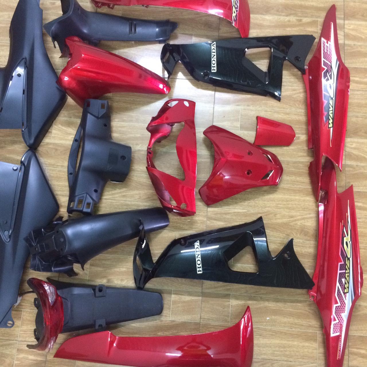 DÀN ÁO - BỘ VỎ NHỰA -Wave Rs  MÀU ĐỎ ĐÔ- Wave Alpha 100 - Wave 50cc -Nhựa Cao Cấp