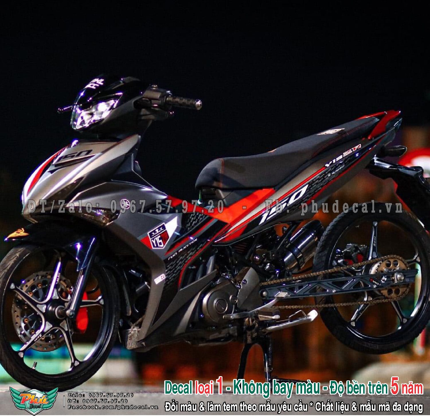 Tem rời Exciter 150 Y15ZR Xám đỏ (a)