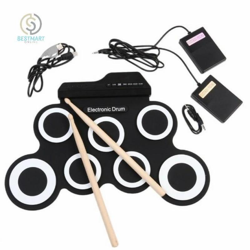 BestMart Bộ trống điện tử Electronic Drum Portable USB (Black White)