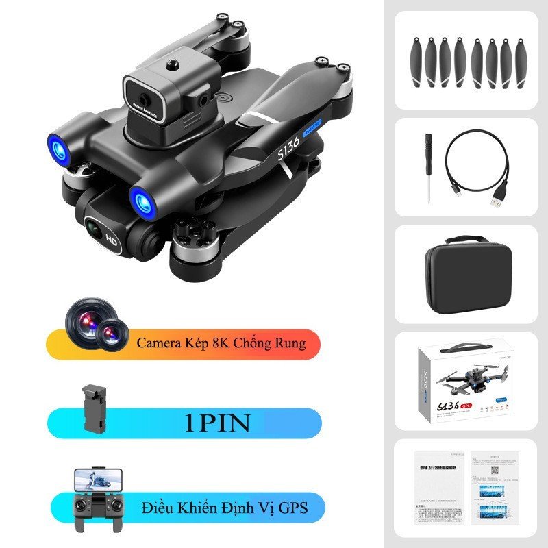 Flycam S136 mini drone with cheap 4K camera playcam remote control brushless motor GPS positioning