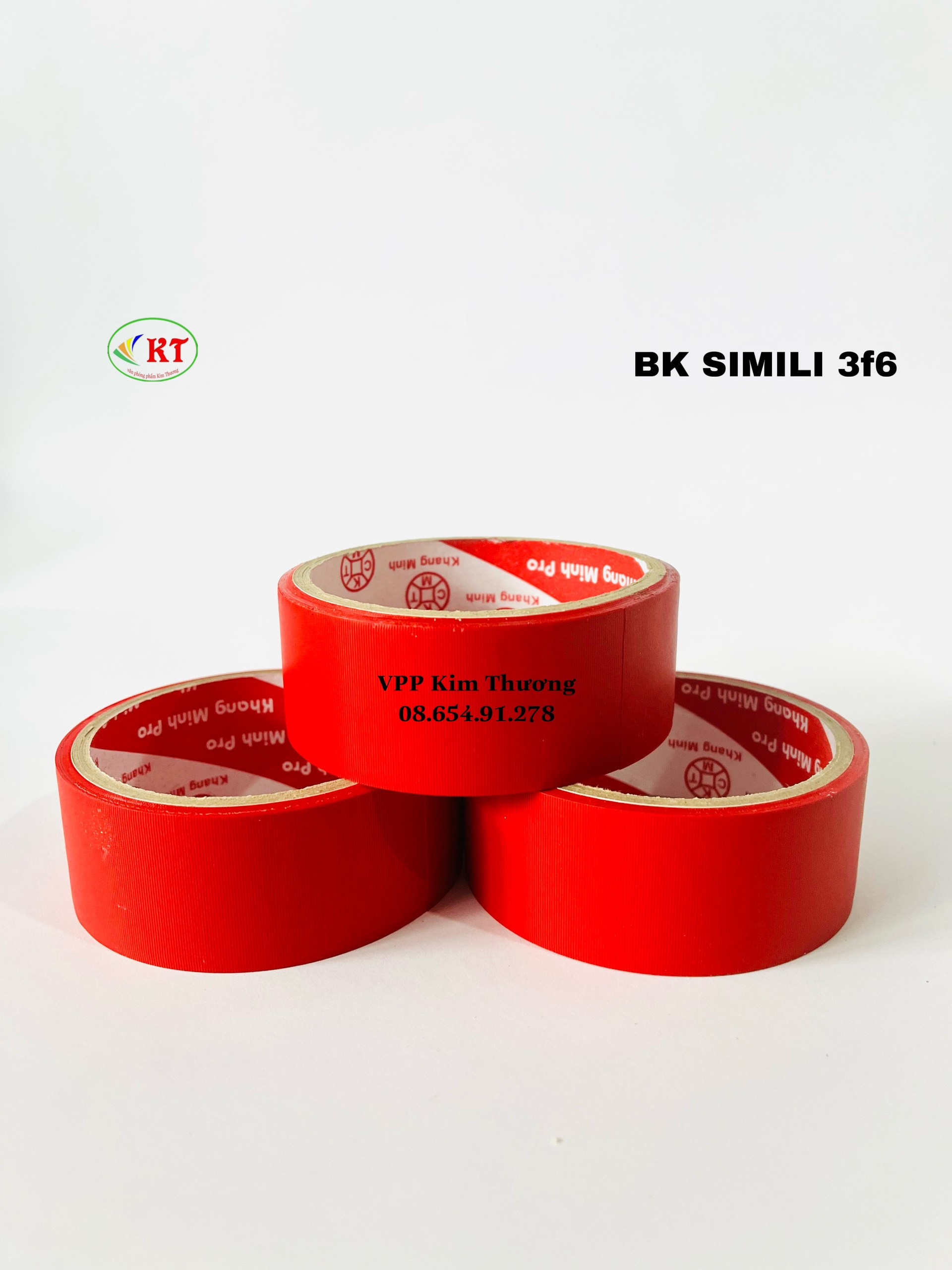 Băng keo simili dán gáy 3F6 (xanh dương, xanh lá, đỏ, vàng)