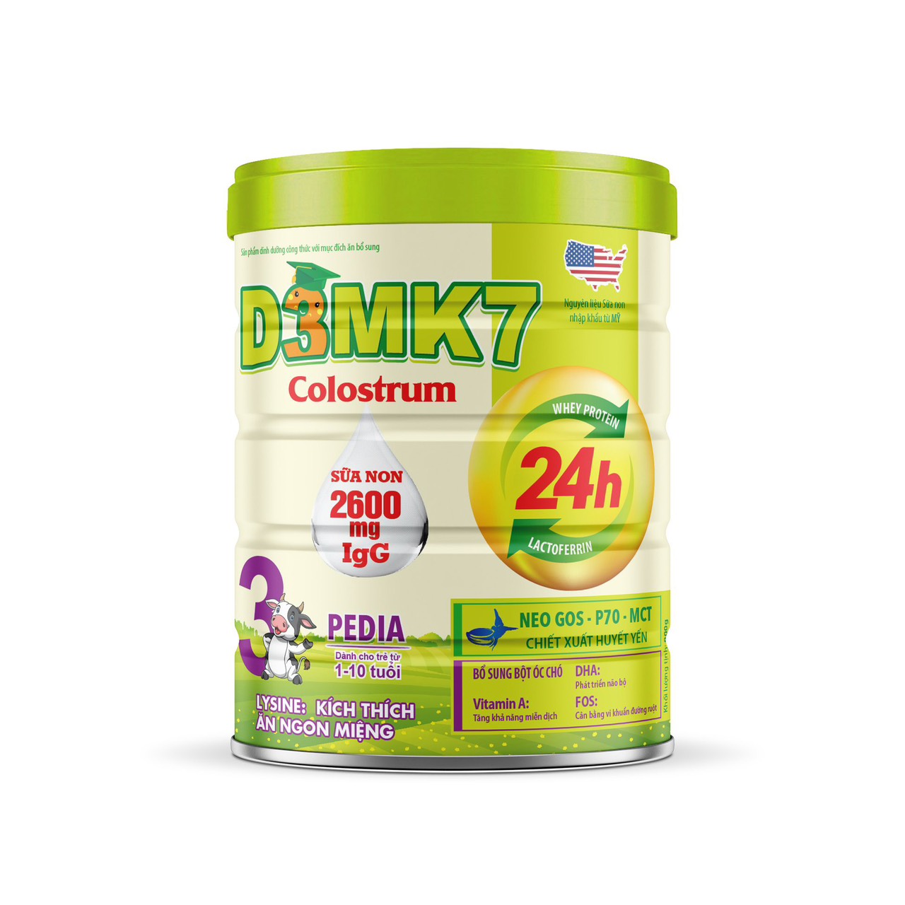 D3mk7 Pedia collostrum milk 900g (over 1 year old)