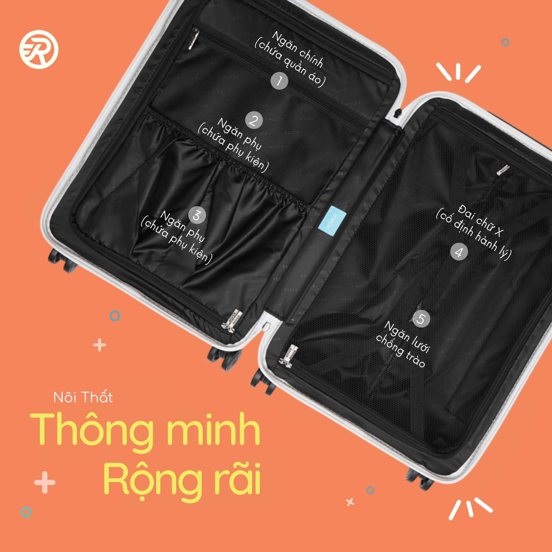 Vali kéo du lịch ROVER Ada - Size Ký Gửi (Size 24)