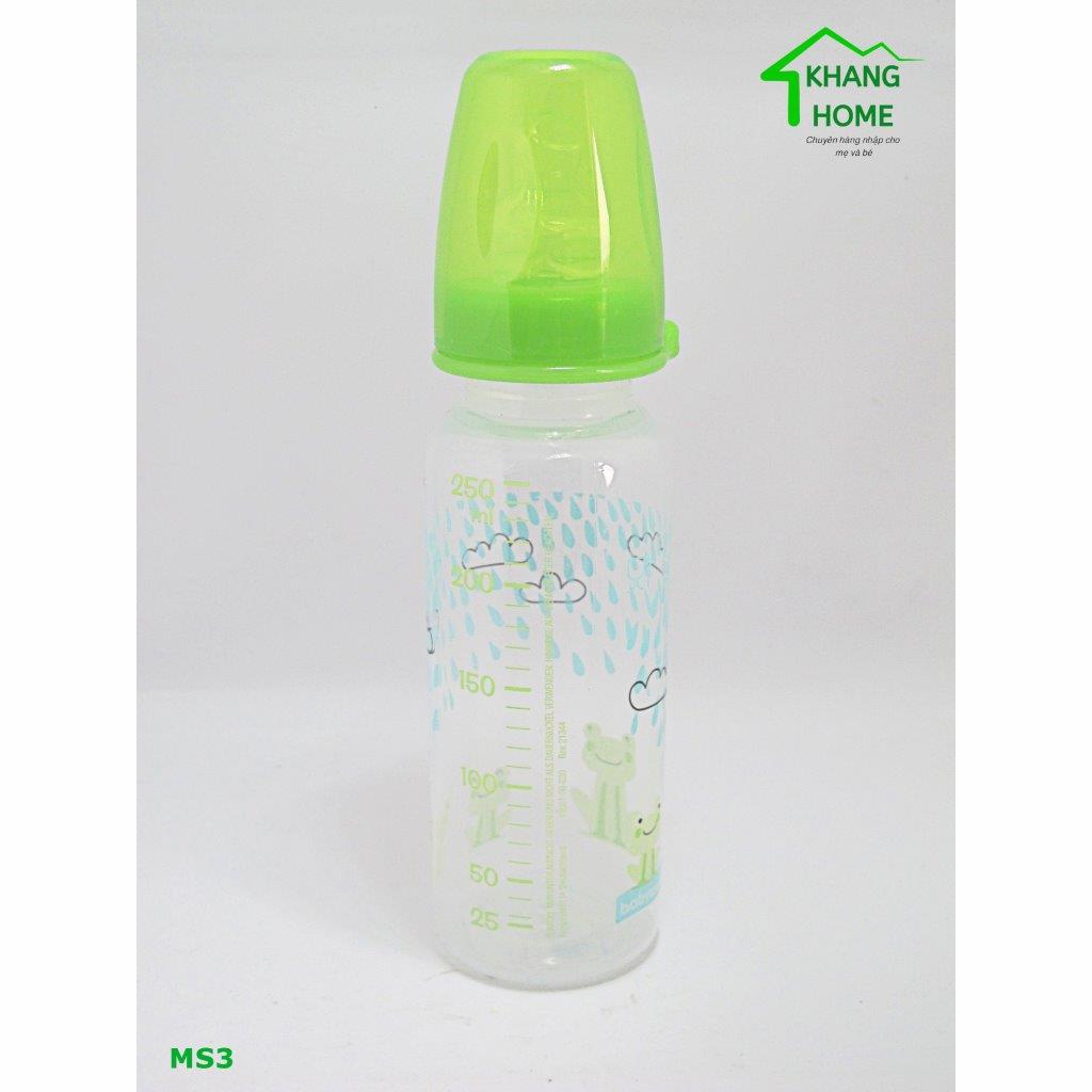 BÌNH SỮA CỔ HẸP 250ML BABYLOVE (NÚM SIZE M - DÀNH CHO TRẺ 0-6 THÁNG)