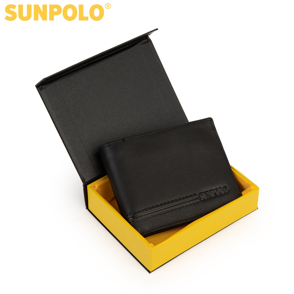 Ví nam ngang da bò SUNPOLO WSCT13 (Đen, Nâu)