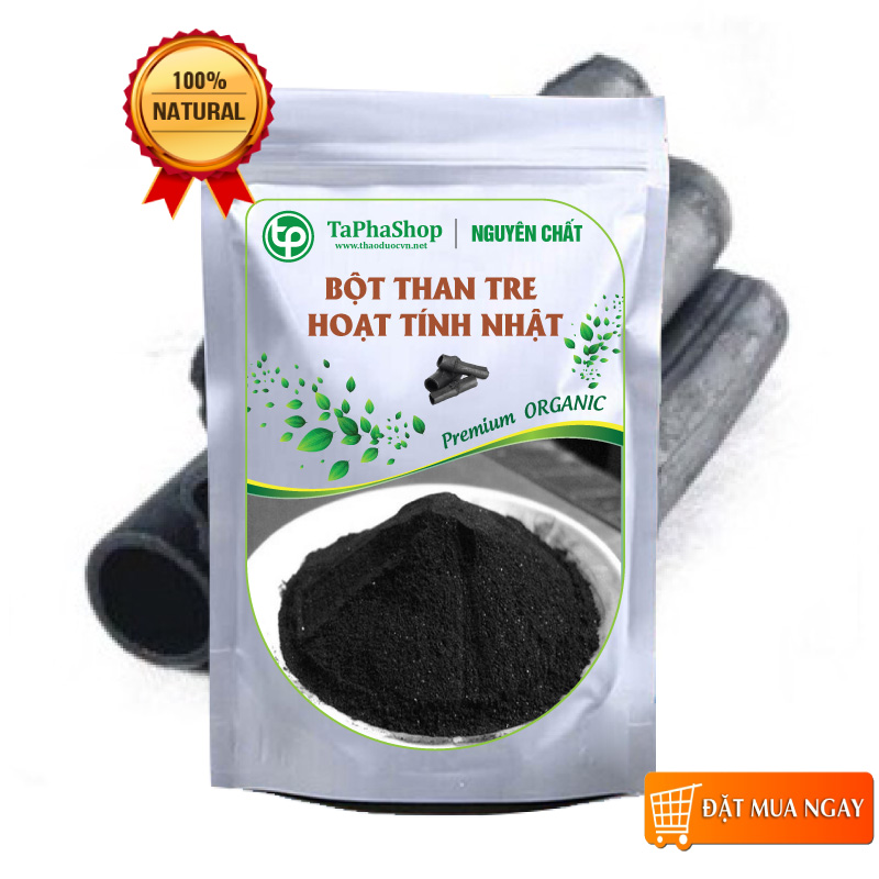 Bột than tre hoạt tính 100g - Bột than tre nguyên chất - Bột than tre Việt Nam - Thảo Dược Tấn Phát