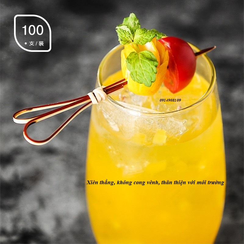 Tăm xiên tre trang trí cocktail, đồ uống