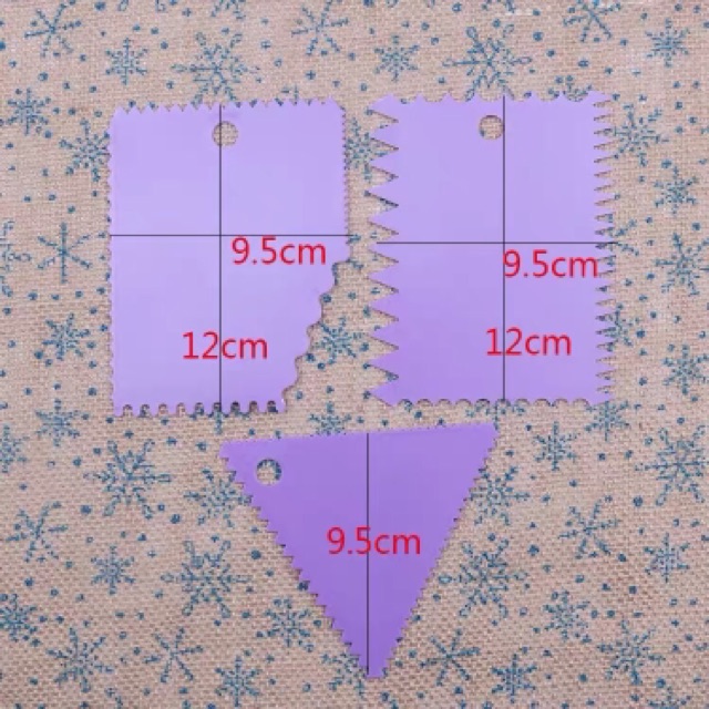 Bộ 3 miếng vét bột, tạo vân bánh