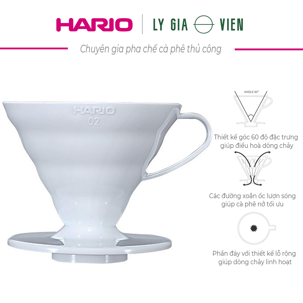 Phễu Pha Cà Phê Nhựa Cứng Màu Hario V60 Coffee Dripper