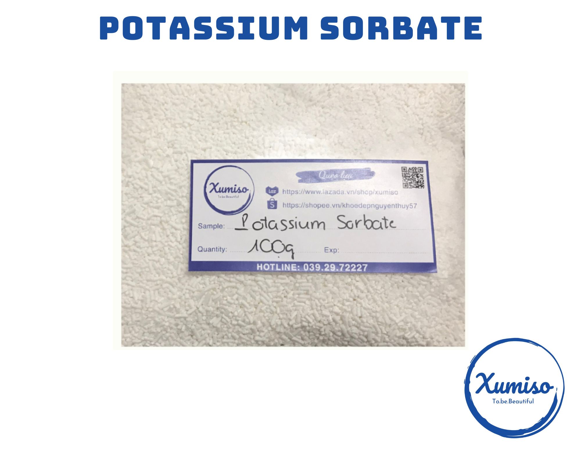Potassium Sorbate - Chất bảo quản trong mỹ phẩm - Nguyên liệu mỹ phẩm - Xumiso 100G