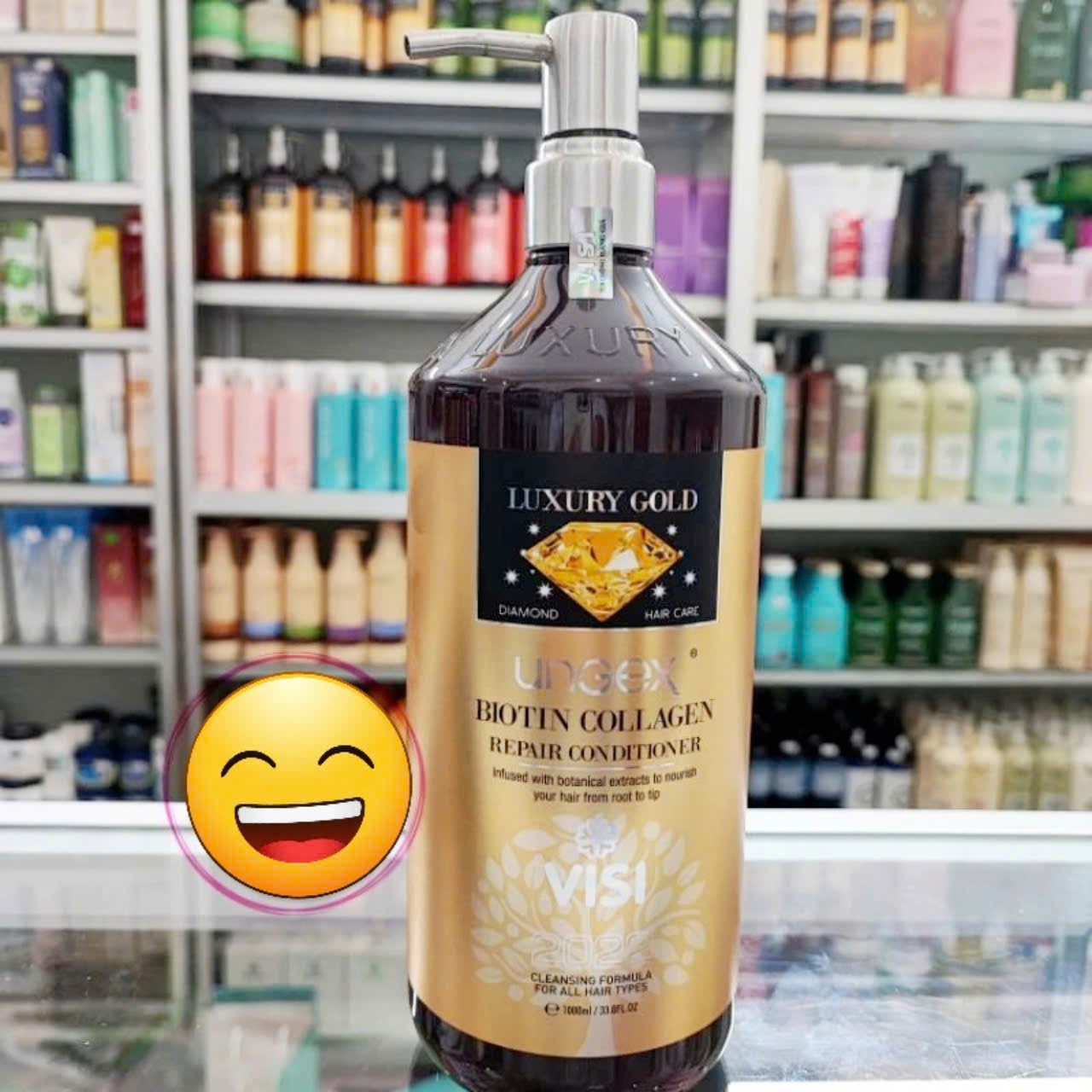 Dầu xả biotin collagen VÀNG Luxury Ungex 1000ml hương nước hoa thơm lâu