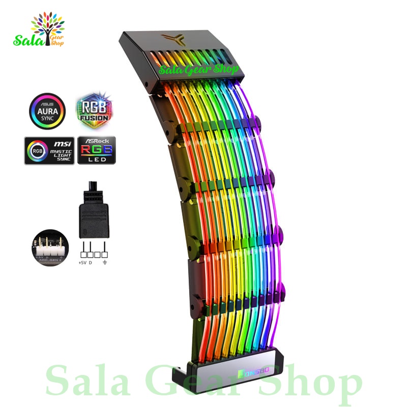 Cover dây nguồn nối dài 24pin jonsbo dy-1 ,led argb, sync 5v 3pin