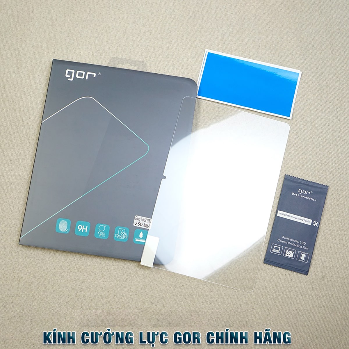 Kính cường lực Samsung Tab S6 / Samsung S7 Plus / Tab S8 Ultra / Tab A8 / Tab S9 Ultra full màn hình chính hãng Gor dùng chung với mọi loại ốp lưng - Dán màn hình Samsung Galaxy Tab S6