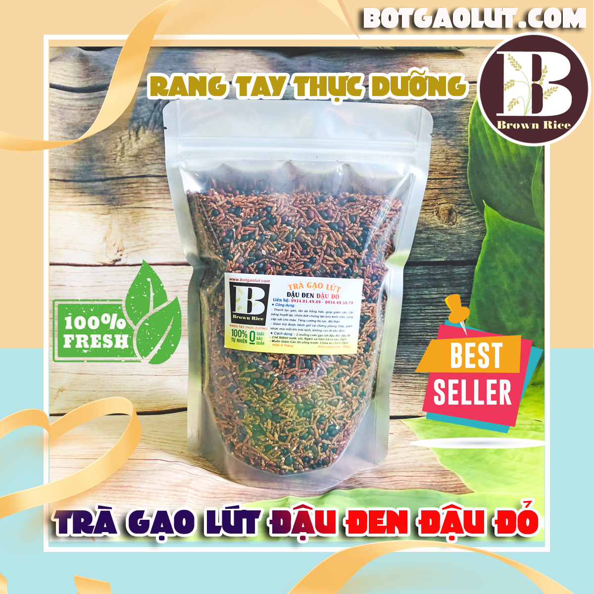 Trà gạo lứt đậu đỏ đậu đen 800gr Brown Rice
