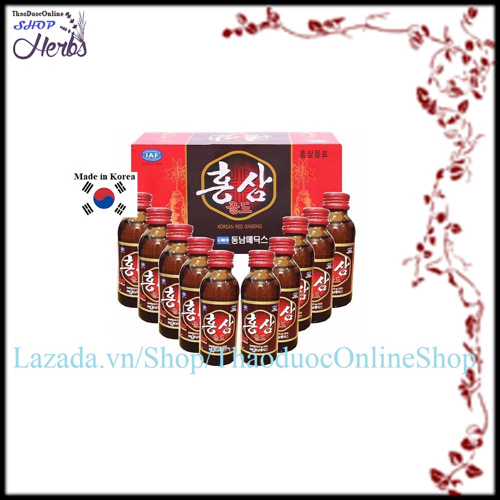 Bộ 10 Chai Nước Uống Hồng Sâm Hàn Quốc 100ml/chai