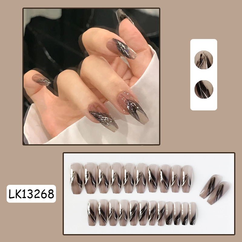 Bộ 24 móng tay giả  dễ tháo lắp phong cách doyin mới có tặng kèm keo nước MO07