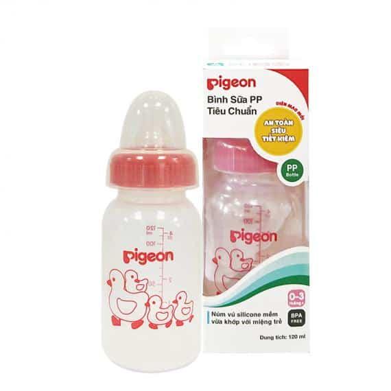 [HCM]Bình Sữa Pigeon Cổ Hẹp PP Tiêu Chuẩn 120ml