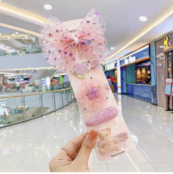 Sét 5 Kẹp Tóc Công Chúa Siêu Xinh Cho Bé - phukienteen