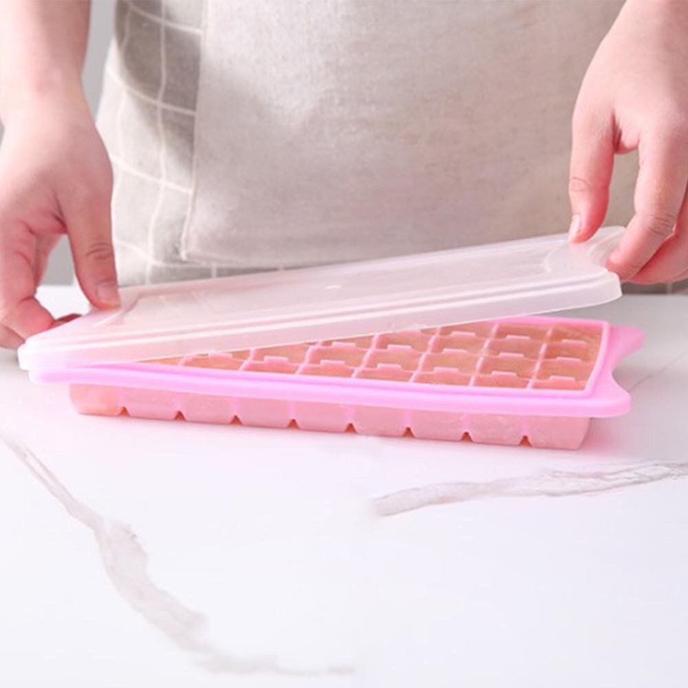 Khay làm đá silicon có nắp đậy
