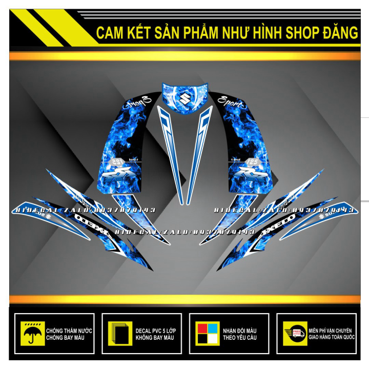 Tem rời axelo khói trắng xanh gp