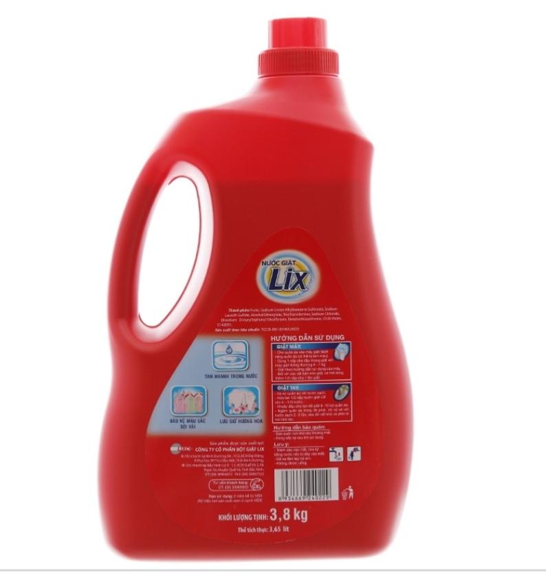 Nước giặt Lix Đậm Đặc 2X, chai 3.8Kg