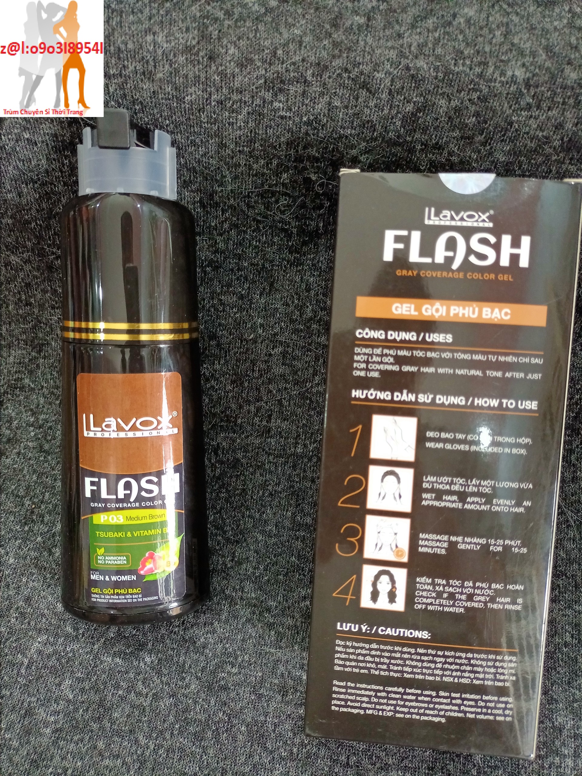 Gội phủ bạc Flash Lavox 200ml có 5 màu